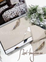 Maison D'or Pulume Volante beige постельное белье семейное 160x220см-2шт. сатин с вышивкой — изображение 2