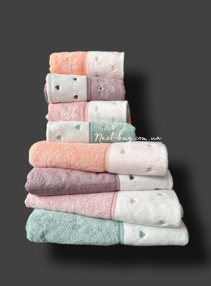 Maison D`or Lavoine Hearts salmon махровий рушник для сауни 85х150 - Зображення 4