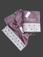 Maison D`or Lavoine Hearts dark lilac махровий рушник 50х100