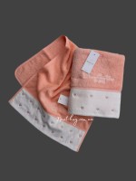 Maison D`or Lavoine Hearts salmon махровий рушник для сауни 85х150