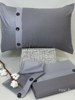 Постільна білизна Diamond Mersi grey сатин евро 200х220