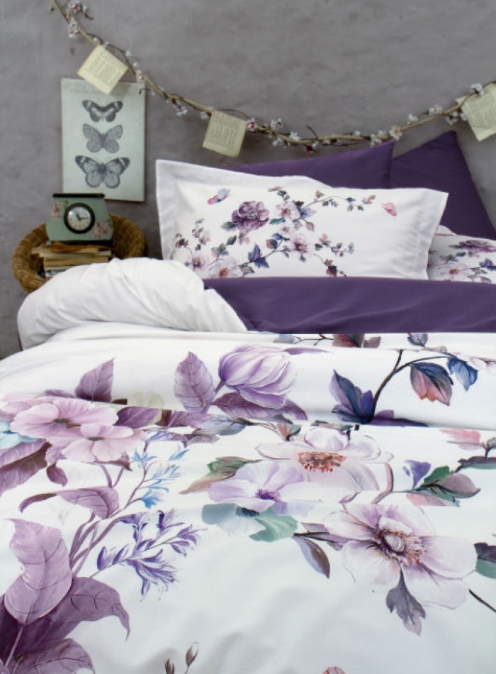 Постільна білизна First choice Martina purple 3D Satin евро 200х220 - Зображення 2