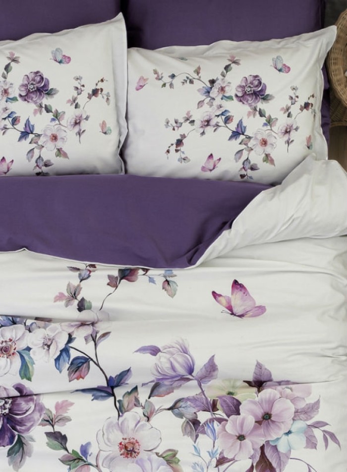 Постільна білизна First choice Martina purple 3D Satin евро 200х220 - Зображення 3
