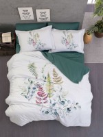 Постільна білизна First choice Sarnia oil green 3D Satin евро 200х220