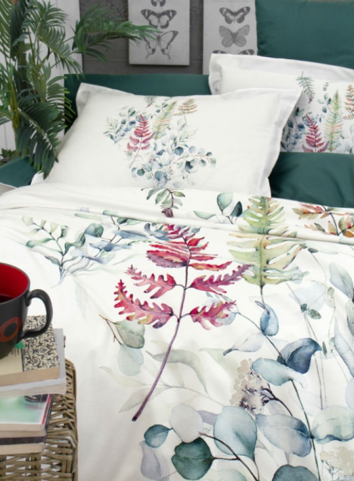 Постільна білизна First choice Sarnia oil green 3D Satin евро 200х220 - Зображення 2