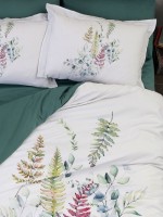 Постільна білизна First choice Sarnia oil green 3D Satin евро 200х220 - Зображення 3