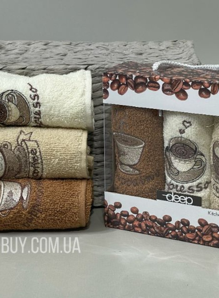 Набір кухонних рушників Deep coffe 3шт. 30х50см - Зображення 4