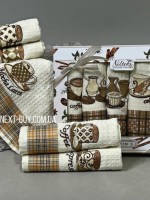 Набор кухонных полотенец Nilteks кофе 5шт. 40х60 — изображение 2