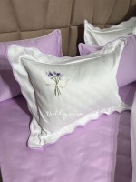 Maison D'or Lavander Embrodery lilac постільна білизна євро 200х220 сатин з вишивкою - Зображення 3
