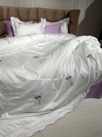 Maison D'or Lavander Embrodery lilac постільна білизна євро 200х220 сатин з вишивкою - Зображення 4