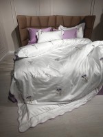 Maison D'or Lavander Embrodery lilac постільна білизна євро 200х220 сатин з вишивкою - Зображення 2