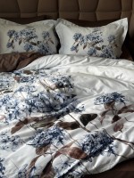 Постільна білизна First choice Luanda Brown 3D Satin евро 200х220