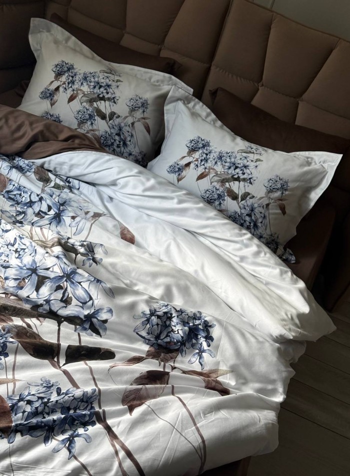 Постільна білизна First choice Luanda Brown 3D Satin евро 200х220 - Зображення 3