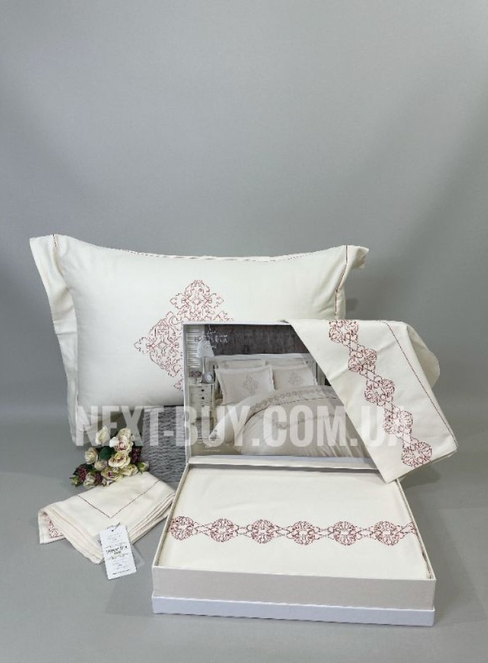 Постільна білизна Maison D'or Elita Dior pink 200x220см сатин з вишивкою - Зображення 2
