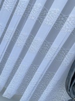 Тюль сетка жаккард Shades белый Турция — изображение 4