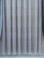 Тюль сетка жаккард Shades серый Турция
