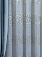 Тюль сетка жаккард Shades серый Турция — изображение 4