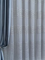 Тюль сетка жаккард Shades серый Турция — изображение 5