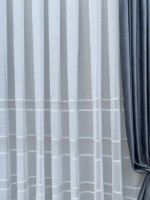 Тюль лён с полосками Linen белый Турция — изображение 3