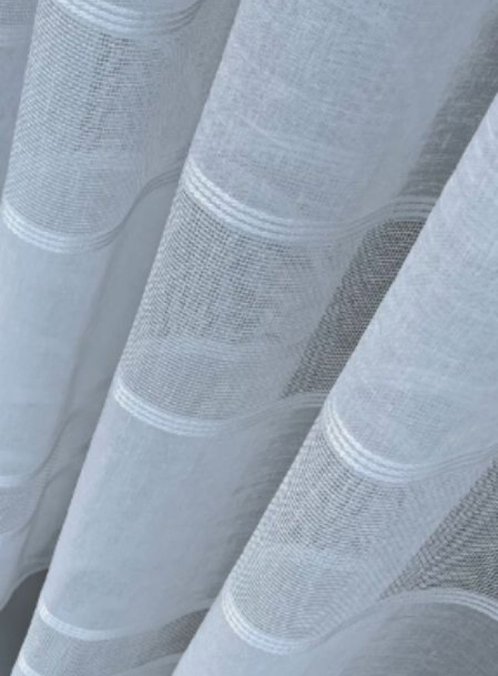 Тюль лён с полосками Linen белый Турция — изображение 6