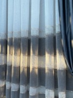 Тюль лён с полосками Linen белый с серым Турция — изображение 4