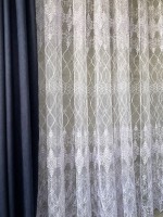 Тюль фатин Plants белый с блеском Турция — изображение 6