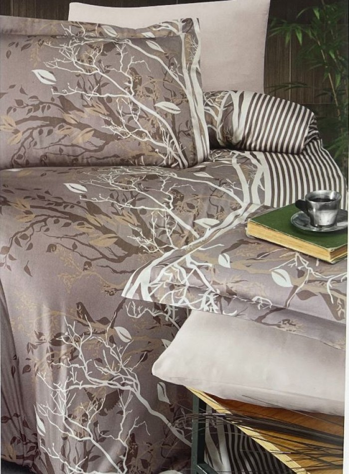 First Choice Living brown постільна білизна сатин евро 200х220 - Зображення 2