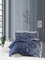 First Choice Living navy blue постільна білизна сатин полуторний 160х220