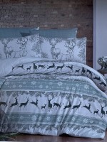 First Сhoice Deer dark green постільна білизна ранфорс евро 200х220 - Зображення 2