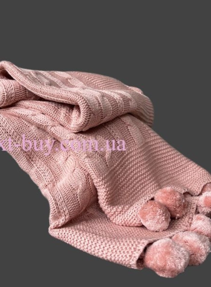 Diamond Mora rose в'язаний плед 130х170 Туреччина - Зображення 2