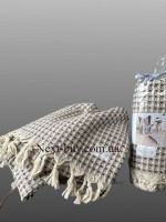 Maison D'or Ruana brown хлопковое плетенное полотенце для бани 130х155см — изображение 2