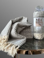 Maison D'or Ruana grey хлопковое плетенное полотенце для бани 130х155см