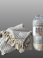 Maison D'or Ruana grey хлопковое плетенное полотенце для бани 130х155см — изображение 3