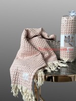 Maison D'or Ruana rosa хлопковое плетенное полотенце для бани 130х155см