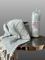 Maison D'or Ruana turquoise хлопковое плетенное полотенце для бани 130х155см