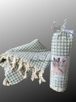 Maison D'or Ruana turquoise хлопковое плетенное полотенце для бани 130х155см — изображение 2