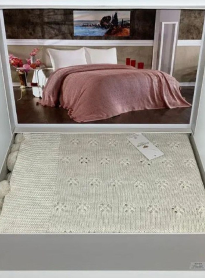 Diamond Sabina ivory в'язаний плед 220х240 Туреччина - Зображення 7