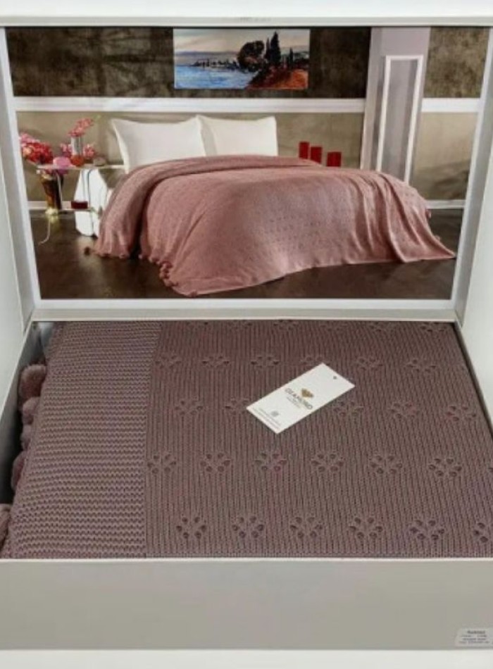 Diamond Sabina lilac вязаный плед 220x240 Турция — изображение 2