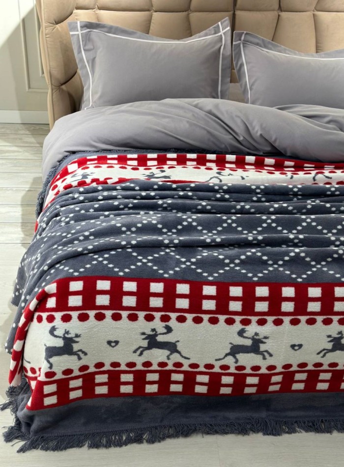 Плед Chrismas бавовняний 200х220 Туреччина - Зображення 2