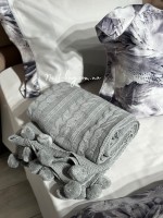 Diamond Mora grey в'язаний плед 130х170 Туреччина - Зображення 5