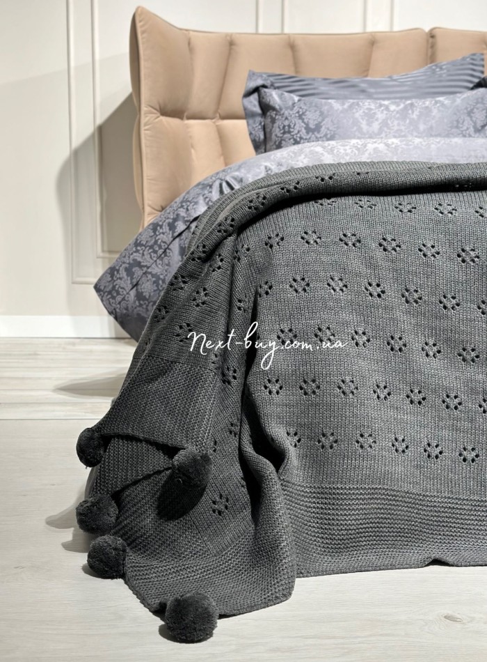 Diamond Sabina antrasit вязаный плед 220x240 Турция — изображение 4