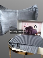 Постельное белье Diamond Stripe Antrasite сатин евро 200х220
