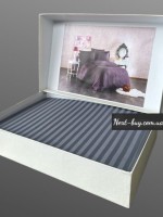 Постельное белье Diamond Stripe Antrasite сатин евро 200х220 — изображение 2