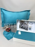 Постільна білизна Diamond Stripe Turkuaz сатин евро 200х220