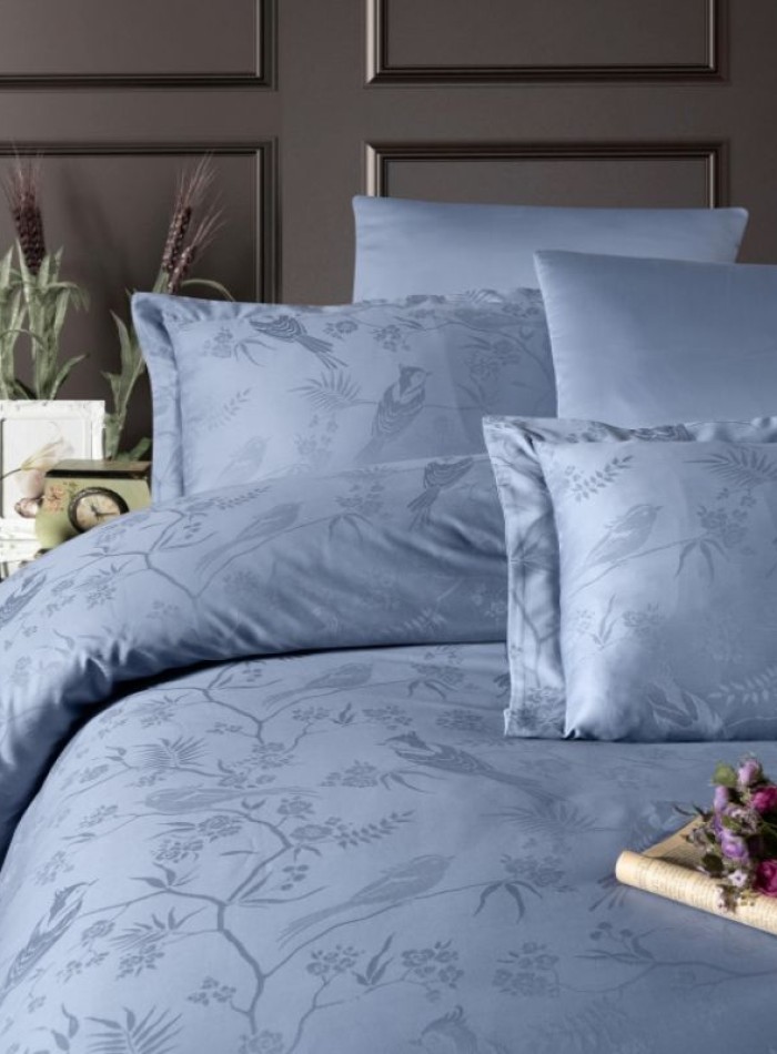 First Choice Stesha Dasty Blue постільна білизна сатин жакард евро 200х220 - Зображення 2