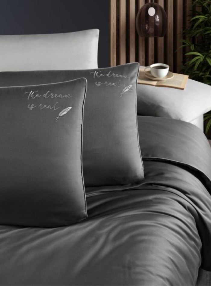 First choice Timeless Anthracite deluxe сатин постельное белье евро 200х220 — изображение 2