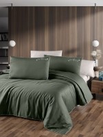 First choice Timeless Dark Green deluxe сатин постільна білизна евро 200х220