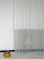 Тюль Liyana турецкий тюль на основе грек-сетки, белый с зелёным — изображение 2