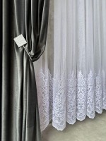 Тюль грек сітка Bridalveil білий Туреччина - Зображення 3