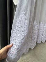 Тюль грек сітка Bridalveil білий Туреччина - Зображення 5